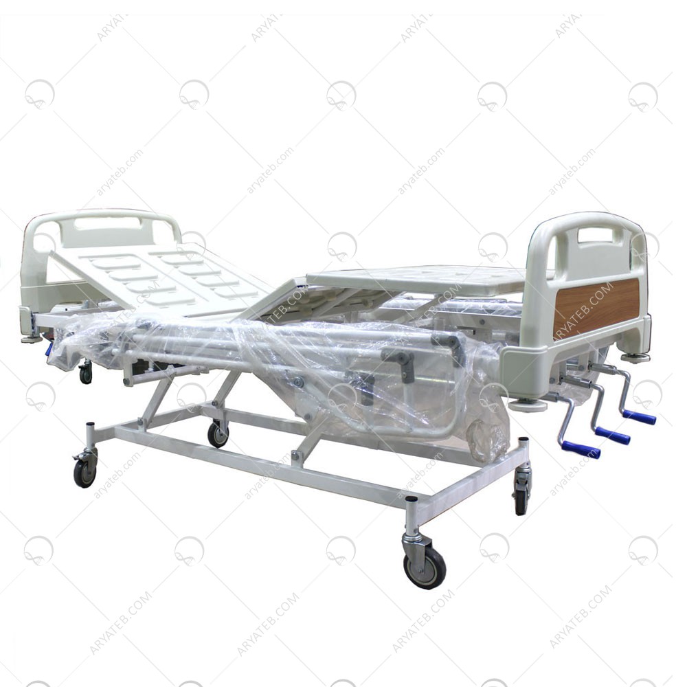 تخت بیمارستانی سه شکن مکانیکی با تنظیم  ارتفاع