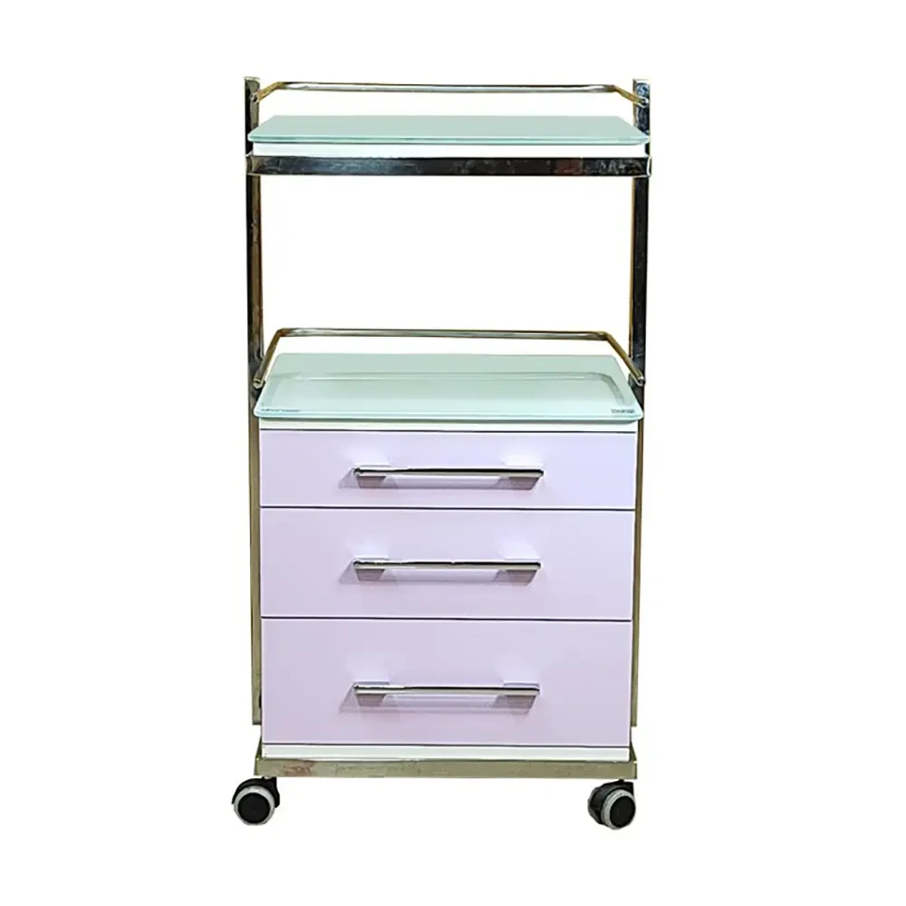 ترالی دو طبقه سه کشو پایین شیشه ای